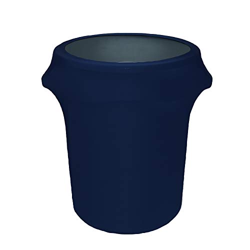 Image of YOUR CHAIR COVERS - 32 Gallon Stretch Spandex Fitted Trash Can /Waste Container Cover - Navy Blue (Cover ONLY, Trash CAN NOT Included)