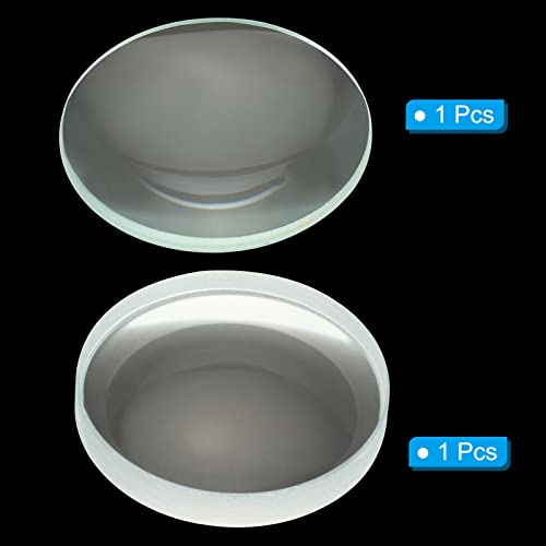 Image of PATIKIL 0.4 inch (10mm) Focal Length Double Convex and Concave Lens Set, Glass Optically Polished Round Edges Lens for Physics Experiment Classroom, Clear