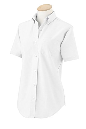 Van Heusen Ladies' Short Sleeve Easy Care Oxford (White) (M) #TOP1