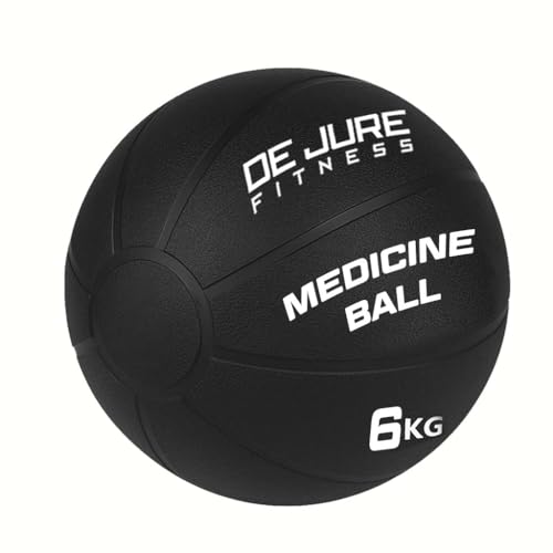 Image of DE JURE FITNESS Medicine Ball | Rubber Exercise Ball with Textured Grip | Full Body Workout Ball for Core Strength, Balance, Functional Training | Upper & Lower Body Home Gym Equipment - 6 KG