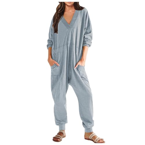 Pyjama onesie femme en coton doux avec boutonnage devant pour l'automne hiver