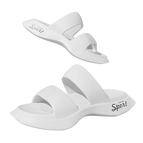 Sandalias de verano para hombre - Zapatos de playa para hombre con soporte de arco, zapatillas ortopédicas, antideslizantes, suaves y cómodas, de secado rápido, sandalias deportivas, Blanco, 43 EU