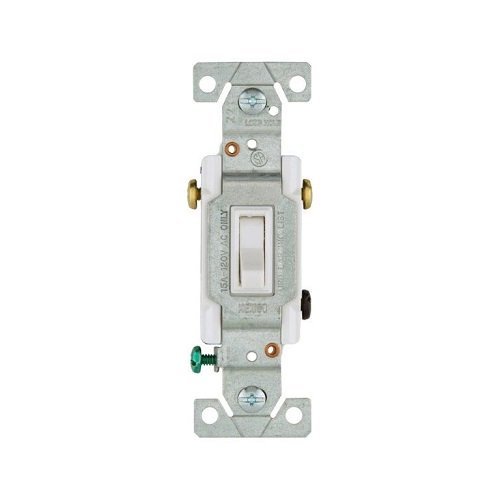 Eaton C1303-7Ltw-L Lighted Grounding Toggle Switch, 120 Vac, 15 A, 3 Way, White #TOP4