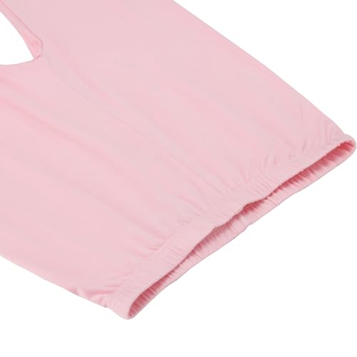Aablexema Kids Pajamas Set Rayon, 3Pcs Unisex Toddler Short Shirt and Pants Set Snug Fit Sleepwear Pjs(Pink,100/2-3y) - Thumbnail 5