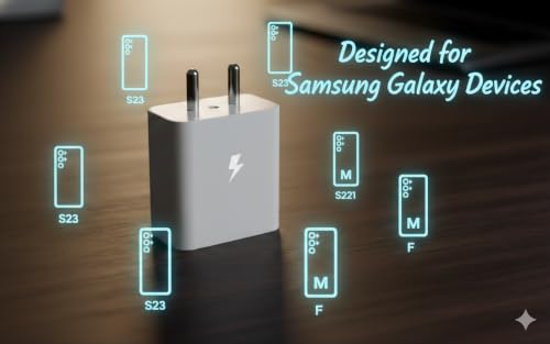 Image of 25w PD 3.0 Superfast Charging Adapter Compatible with Galaxy A55|A16|A36|A56|A35|A06| M36|M35|M16|M07|M17|M06|M05|M56|F36|F06|F05|F56|F16| Original Charging Speed (White)