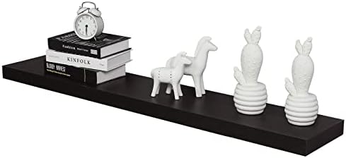 WELLAND 60 inch Espresso Mission Floating Shelves for Wall, Bathroom Wall Mount Shelves, Wood Modern Display Shelves, Book shelves,for Bedroom,Living Room and Kitchen