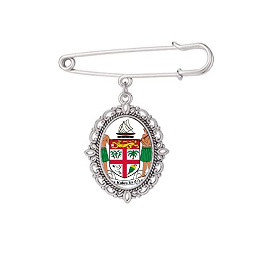 Broche emblème Océanie Fijil évite les plis sur votre robe en satin