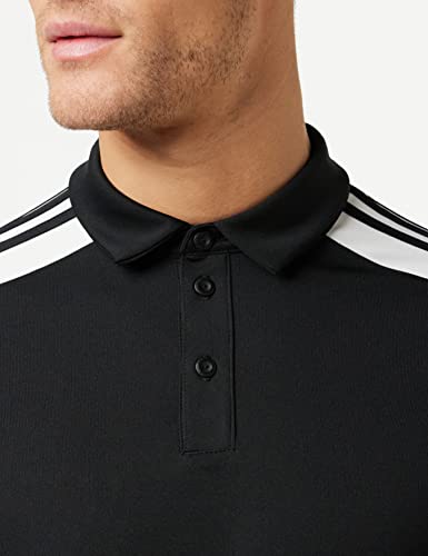 adidas Men's Squadra 21 Polo Shirt, Black/White, XL - Image 4