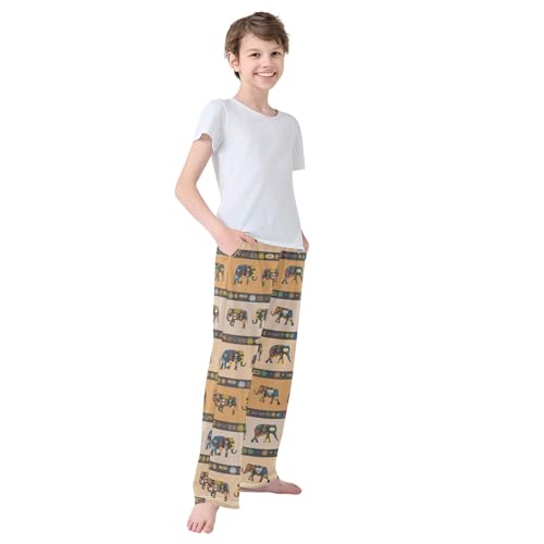 Boys' Pants Elephant Ethnic Symbol Long Bottoms Jogger Pants Elastic Waist Trousers with Pockets S-XL4