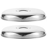 ibasenice Tapa de Acero Inoxidable Redonda para Servir Comida, Cubierta Antisalpicaduras para Bistec y Hamburguesas, Cúpula para Barbacoa y Platos Calientes, Adecuado para Cocina