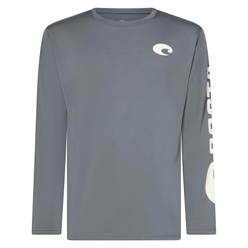 Costa Del Mar Mens Technical Crew Long Sleeve T-Shirt, Shark, Large