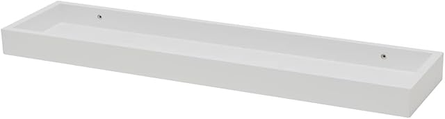 DURAline Wall Shelf with Standing Up Edges-White, Wood
