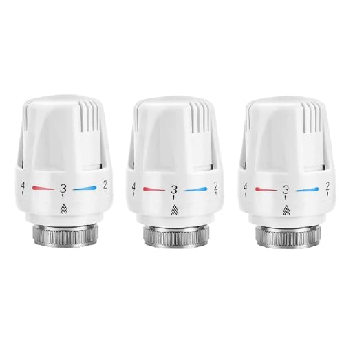 Winhub 3PCS Thermostatic Radiator Valve Caps, M30 x 1.5 Smart Radiator Thermostat Valve Replacement Heads with Anti-Freeze Protection, Heating Radiator Valves for Home and Office
