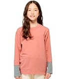 [クリフメイヤー] Tシャツ のびふわ 袖切替 キッズ ジュニア 子供服 男女兼用 130 ピンク