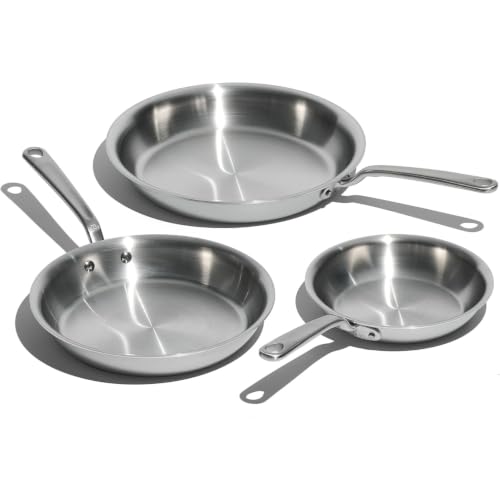 Made In Cookware - 3-Piece (Includes 8',10',12') Stainless Frying Pan Set - 5 Ply Stainless Clad...