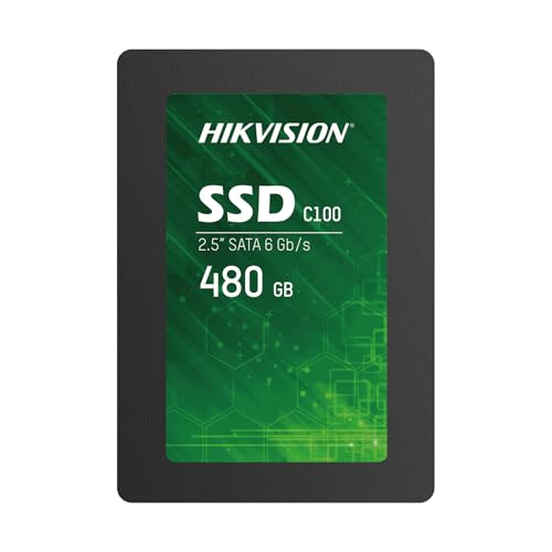 Hikvision SSD 480GB, 3D Nand 2,5 Zoll SSD Intern Festplatte SATA III 6 Gb/s, Internes Solid-State-Laufwerk Lesegeschwindigkeit bis zu 560 MB/s, kompatibel mit Laptop, PC, Desktop - C100