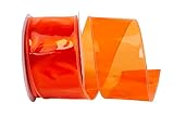 Reliant Ribbon Jelly Vinyl Ribbon Wired Edge, Orange, 2-1/2 Inch, 10 Yards