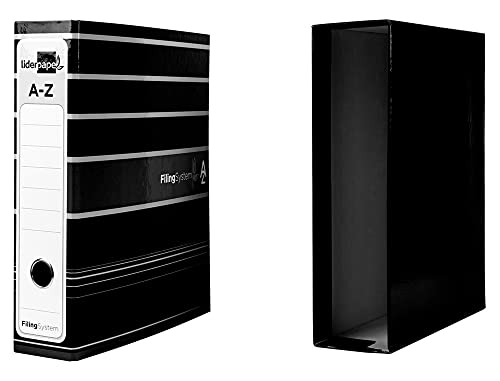 Lever Arch File Cardboard DIN A4 Black, Black/White - Image 3