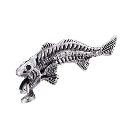Bijoux hip hop homme avec grand pendentif squelette rétro en acier durable