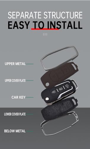Coque de clé en métal pour Ford étui de rechange coque de protection