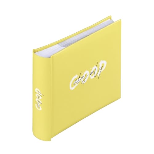 Hama Photo Album Good Things (Slip-in Album for 200 Photos, Format 10x15 cm, Memo Fields for Notes and Dates, Picture Album 22.5x22 cm, White Pages) Yellow