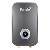 Ranein Electric Tankless Water Heater, 11Kw 240v, On Demand Instant Water Heater with CSA Certification, IPX4 Waterproof, LED Display, Self Modulating Energy Saving, Ideal 1-2 Point of Use