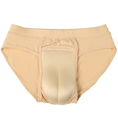 YFD Hiding Gaff Panty Shaping Pant Herren Unterwäsche für Crossdresser Transgender, Trans Briefs Beige, M