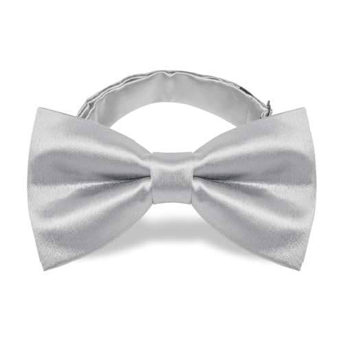 Image of YourTies Bow Ties for Men Pretied Bowties Solid Color Satin Bow Tie Formal Business Tuxedo Wedding Party Prom