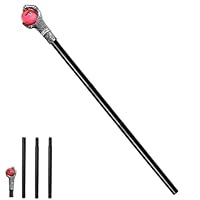 JazRvr Halloween Zauberstab, Gothic Gehstock für Vampir Kostüm Accessoires, Pharao Zepter und Hexenkostüm, 108 cm Länge mit 4 abnehmbaren Teilen für Cosplay und Mottopartys