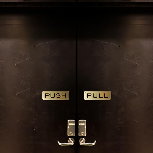 Panneau de porte horizontal push pull rouge signalétique classique 4" x 1.25"