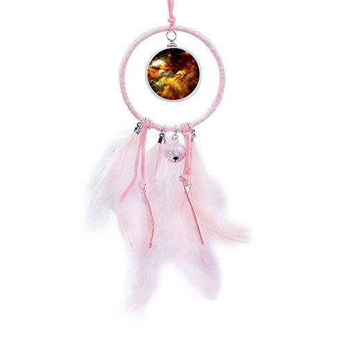 Atrapasueños de nebulosa dorada y campana naranja para decoración 2