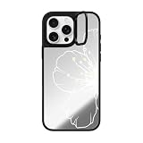 CASETiFY ミラー リングスタンド MagSafe対応 iPhone 16 Pro Max ケース [キックスタンド / 1.5mからの落下試験をクリア (MIL規格1倍相当) / ワイヤレス充電およびMagsafe対応] - Half Sakura - シルバー (シルバーバンパー）