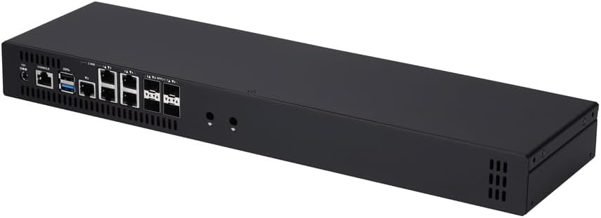 Qotom Barebone System Mini PC Q20342G9 1U Rack 4X 10G SFP+ 5X i226V B3 2.5G LAN Atom C3808 12 Cores Processor 2.0 GHz