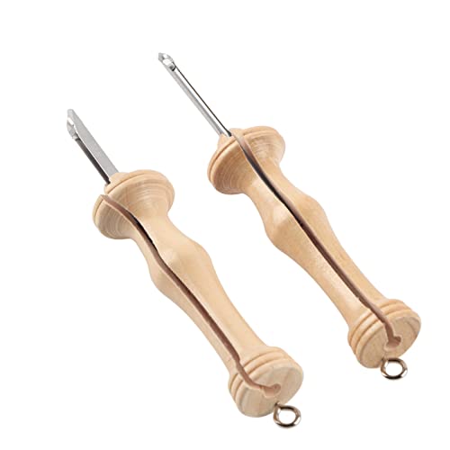 Aguja de Punzón Oxfor Aguja de Punzón, 2 uds., Kit de Bordado de Aguja de Punzón, Mango de Madera, Aguja de Hilo, Herramientas de Tejer Hechas a Mano DIY