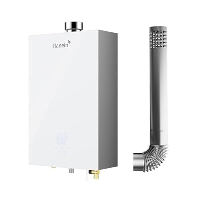 Ranein Natural Gas Tankless Water Heater, Glass Panel, Up to 3.17 GPM, 78,500 BTU, Indoor on Demand Water Heater