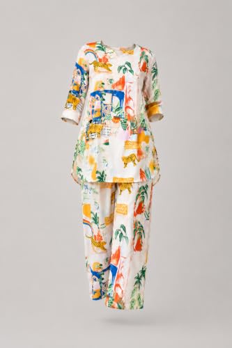Image of RANGRIKA.in Co-ord Set for Women Stylish | Kurta Set for | Short Kurti with Palazzo | Ethnic Jaipuri Kurti Set | Kurti Palazzo Set | Salwar Suit