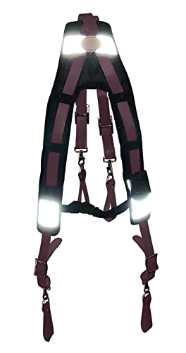Leather Gold Tool Belt Suspenders 9850-Brn | Adjustable, One Size Fits All | Durable Padded Straps, Commercial Grade | Contoured Yoke For Back Support And Even Load Distribution In Construction Work #TOP4