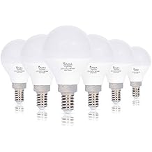 Simba Lighting LED Candelabra E12 Base G14 Small Globe 5W 40W Replacement Light Bulb 6 Pack for Ceiling Fan, Chandelier, Vanity, Round A15 Frosted White Cover, Non-Dimmable, 3000K Soft White
