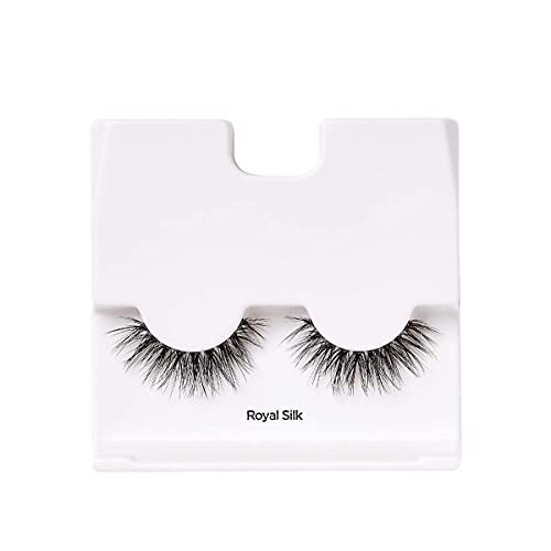Kiss Lash Couture Luxtensions Collection False Eyelashes, Flat Lash Technology, Super Slim Lash Band, Real Lash Extension Fibers, Reusable, Contact Lens Friendly Strip Lashes, Style Royal Silk, 1 Pair #TOP3