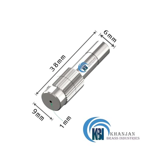 Khanjan Brass High Pressure Misting Nozzle 1mm Adjustable Water Sprayer with Anti-Drip Design for Greenhouses, Lawns, Gardens, Air Cooling, and Sanitization Systems Pack of 10