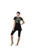 ihvan online, Bescheidener Badeanzug für Damen, muslimischer Badeanzug, vollständige Abdeckung, Strandkleidung, Schwimmen, Burkini, Schwarz/Sarah, XL, SARAH, XL