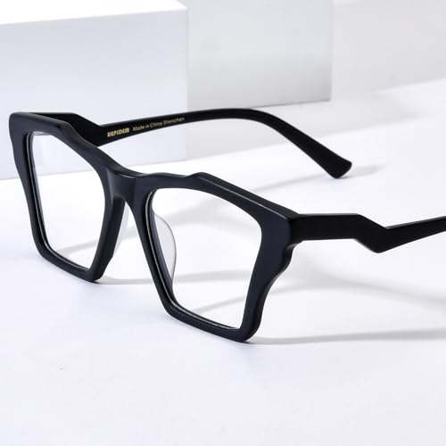 Image of HEPIDEM Gradient Multicolor Acetate Glasses Frame Women Big Oversize Eyeglasses 2023 New Spectacles Eyewear