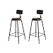 KonGY Lot de 2 tabourets de bar style nordique en métal avec chaise haute ergonomique confortable A Dossier