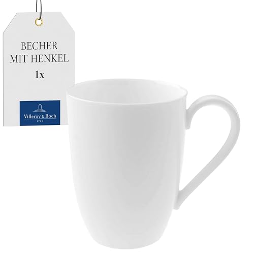 Villeroy & Boch – Royal Henkelbecher Weiß, Spülmaschinenfest, Mikrowellensicher, Tasse, Becher, Kaffeebecher, Porzellan, Kaffeetasse, Heißgetränkebecher, Premium Bone Porzellan