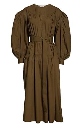 Ulla Johnson Women's Joyce Olive Green Midi Dress Beech (as1, ...