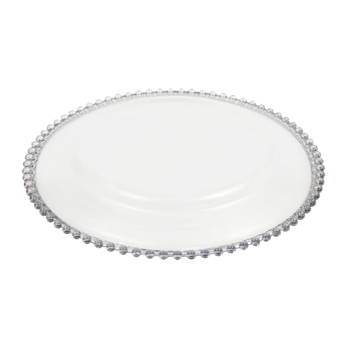 25 platos cargadores transparentes con borde rosa dorado miniatura 3