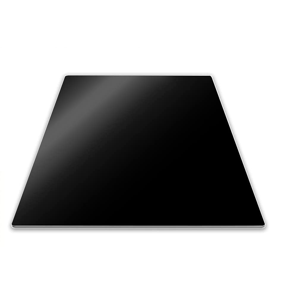 Pebbly - 1/​2 Planche de Protection Noire en Verre Trempé - Idéale pour une plaque de cuisson 50 x 28 cm