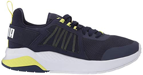 PUMA PUMA Unisex-Child Anzarun Sneaker, Peacoat-Sunny Lime White, 5 M US Big Kid