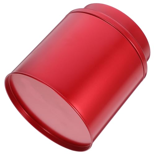 SAFIGLE Barattolo per tè in Latta Coperchio Ermetico, Contenitore per tè Sfuso Piccolo Colore Rosso Mela, Barattolo da Cucina Leggero e Resistente per Conservazione Alimenti