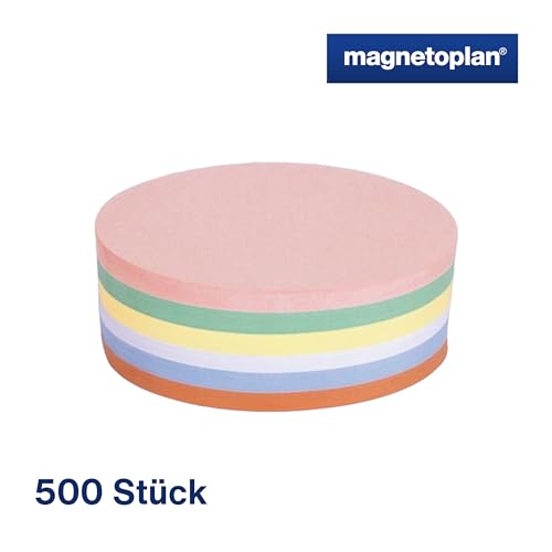 magnetoplan Moderationskarten Oval, sortiert | BxH 190x110 mm | 500 Stück | Kommunikationskarten in 6 Pastellfarben | Für Meetings und Präsentationen | FSC-zertifiziert und kunststofffrei verpackt